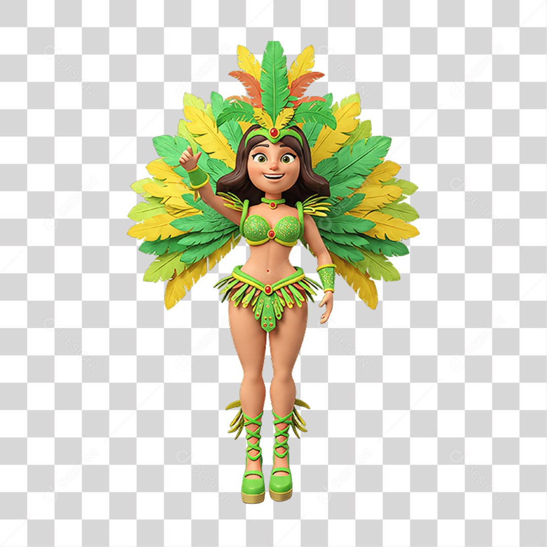 Personagem com Fantasia de Carnaval PNG Transparente