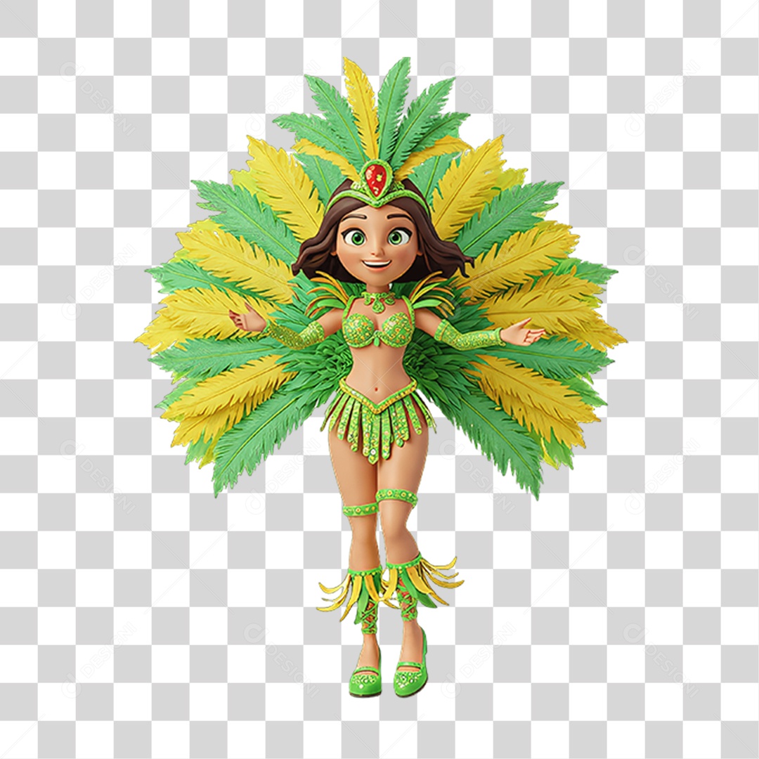 Personagem com Fantasia de Carnaval PNG Transparente