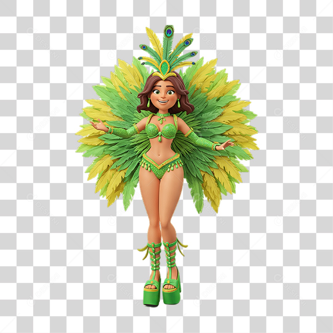 Personagem com Fantasia de Carnaval PNG Transparente