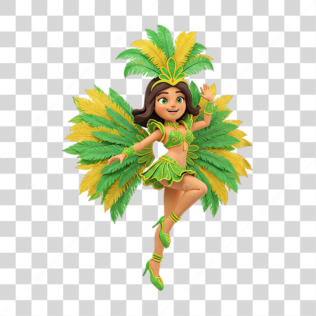Personagem com Fantasia de Carnaval PNG Transparente