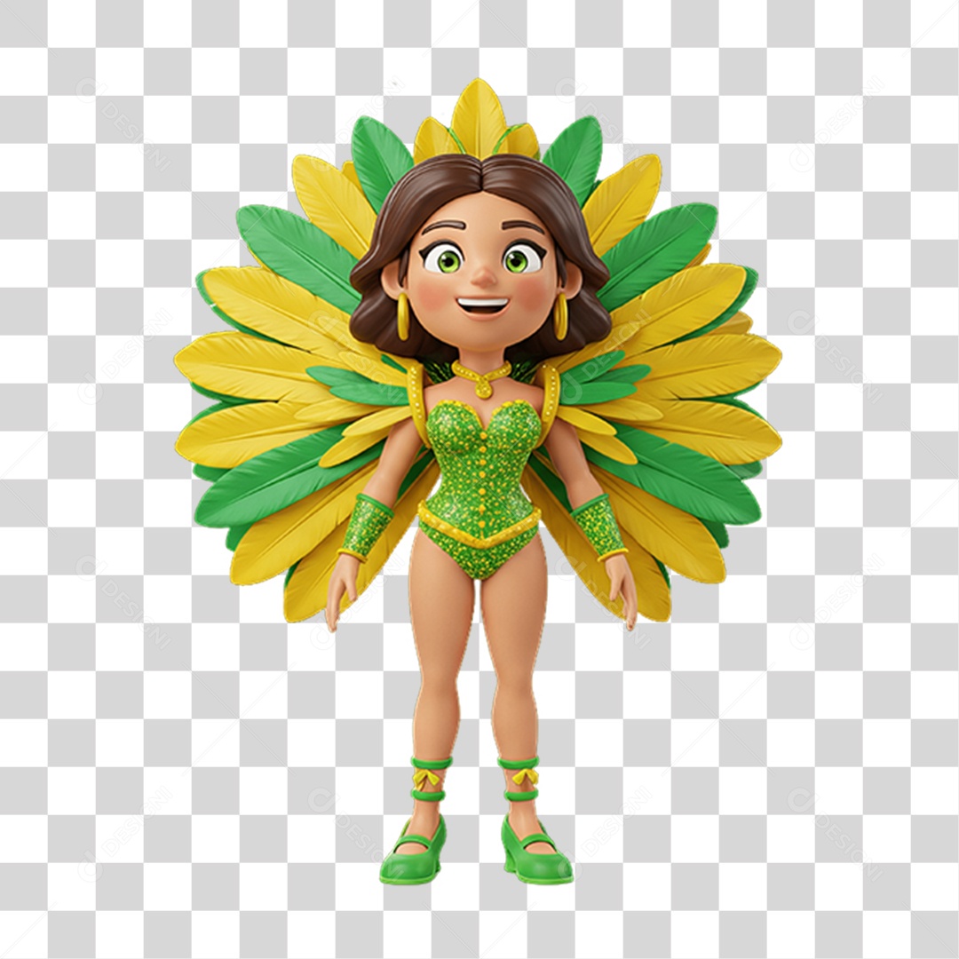Personagem com Fantasia de Carnaval PNG Transparente