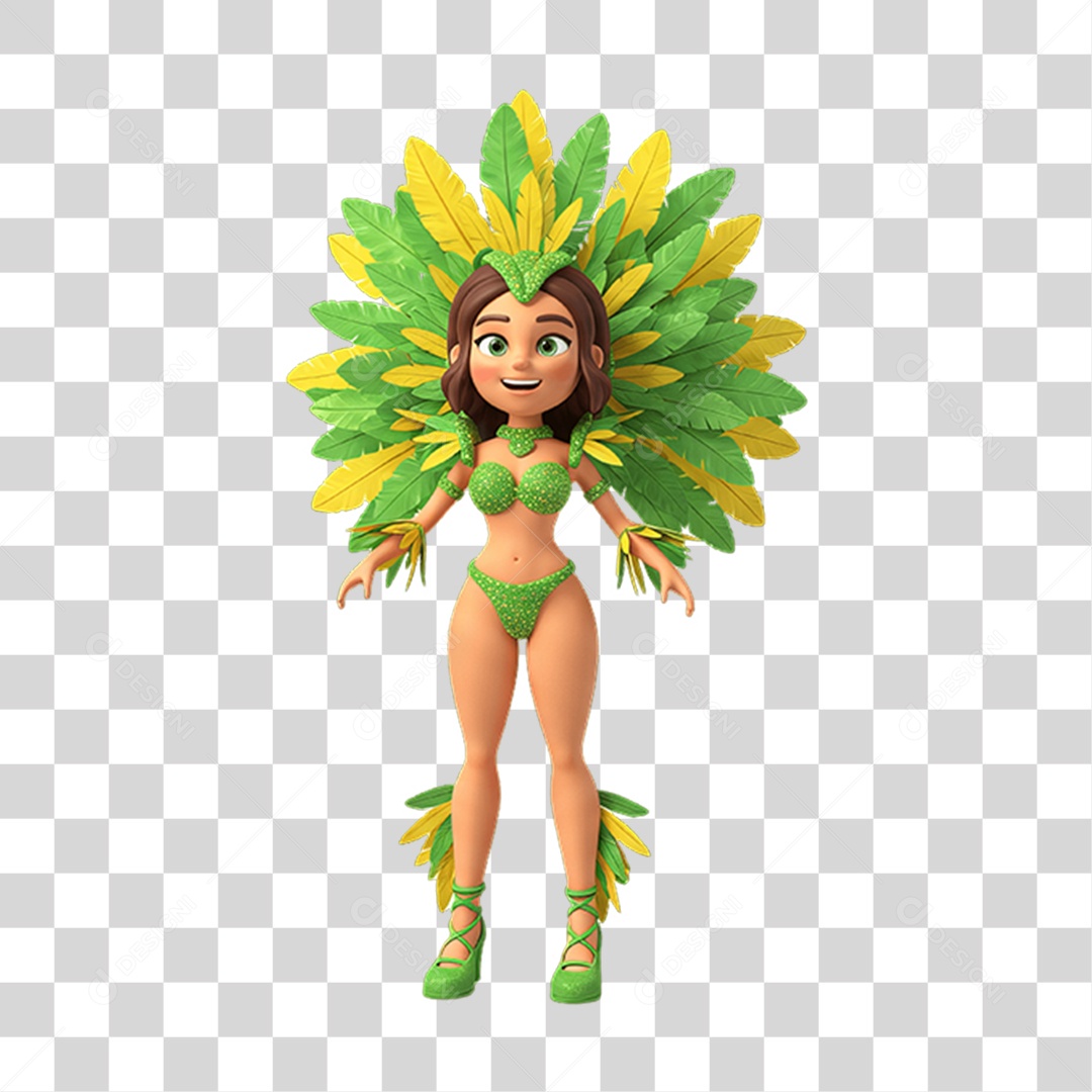 Personagem com Fantasia de Carnaval PNG Transparente