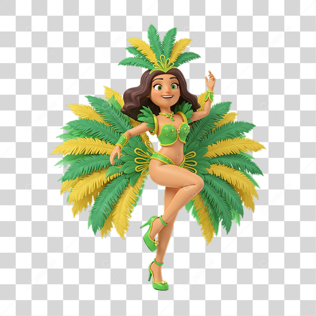 Personagem com Fantasia de Carnaval PNG Transparente
