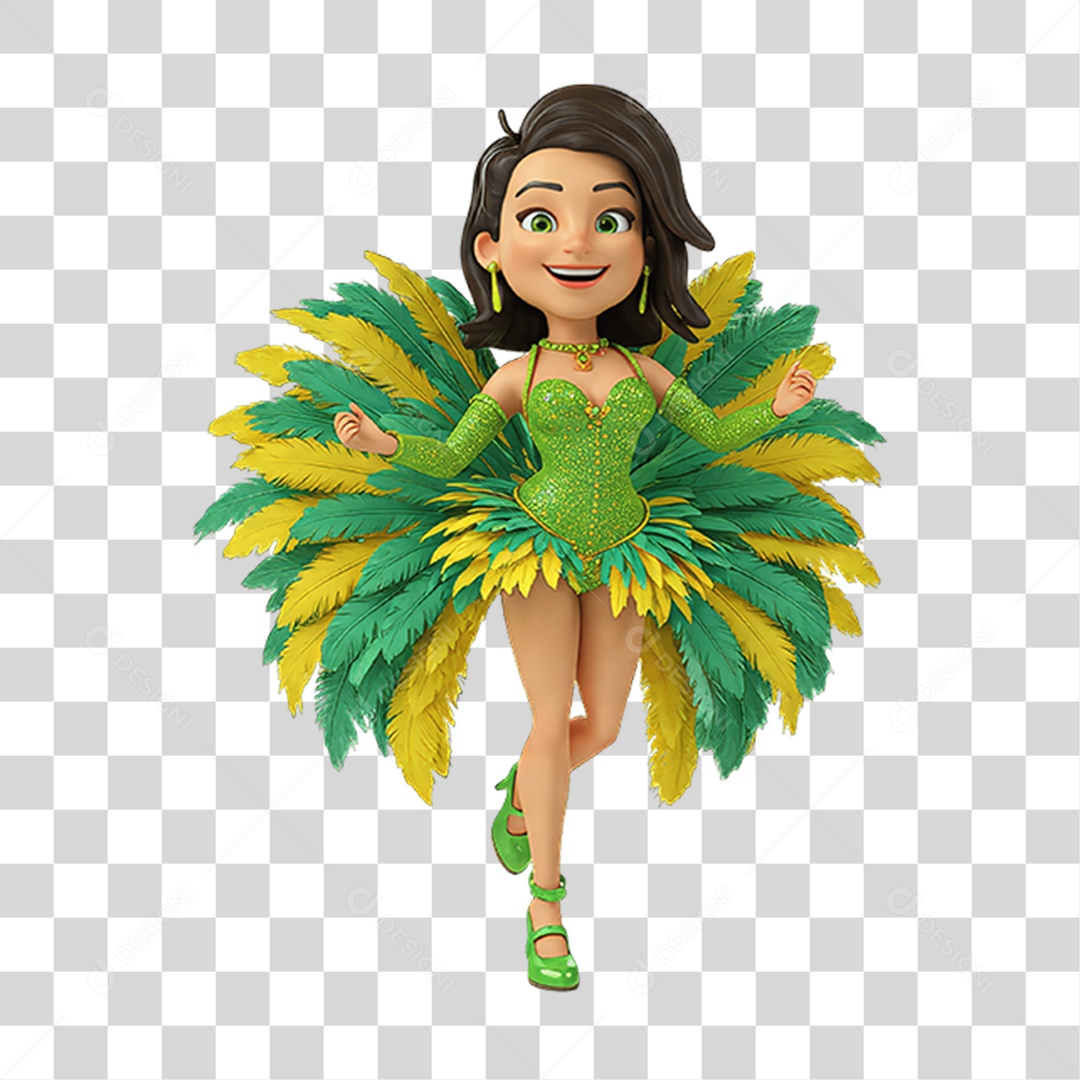 Personagem com Fantasia de Carnaval PNG Transparente