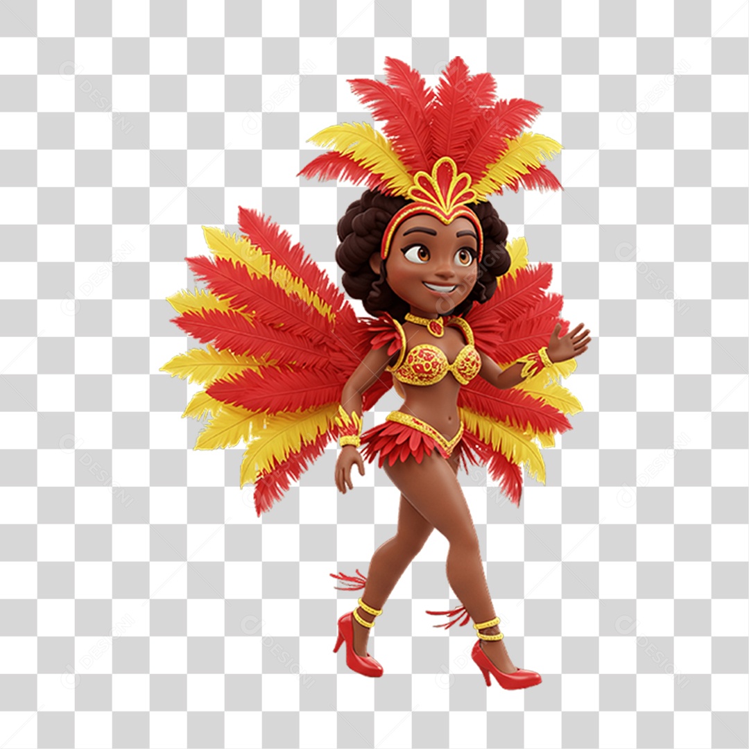 Personagem com Fantasia de Carnaval PNG Transparente