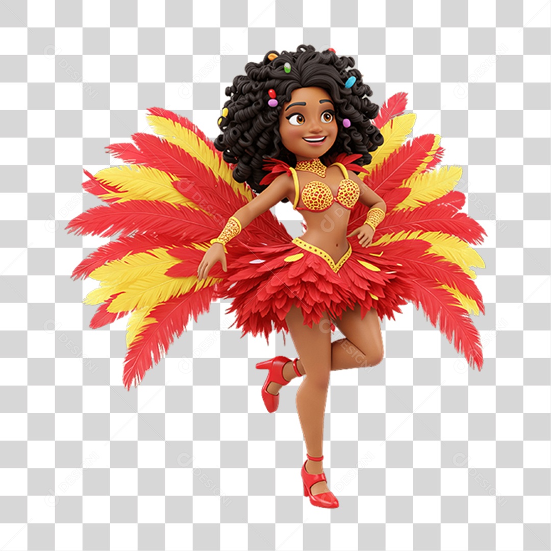 Personagem com Fantasia de Carnaval PNG Transparente