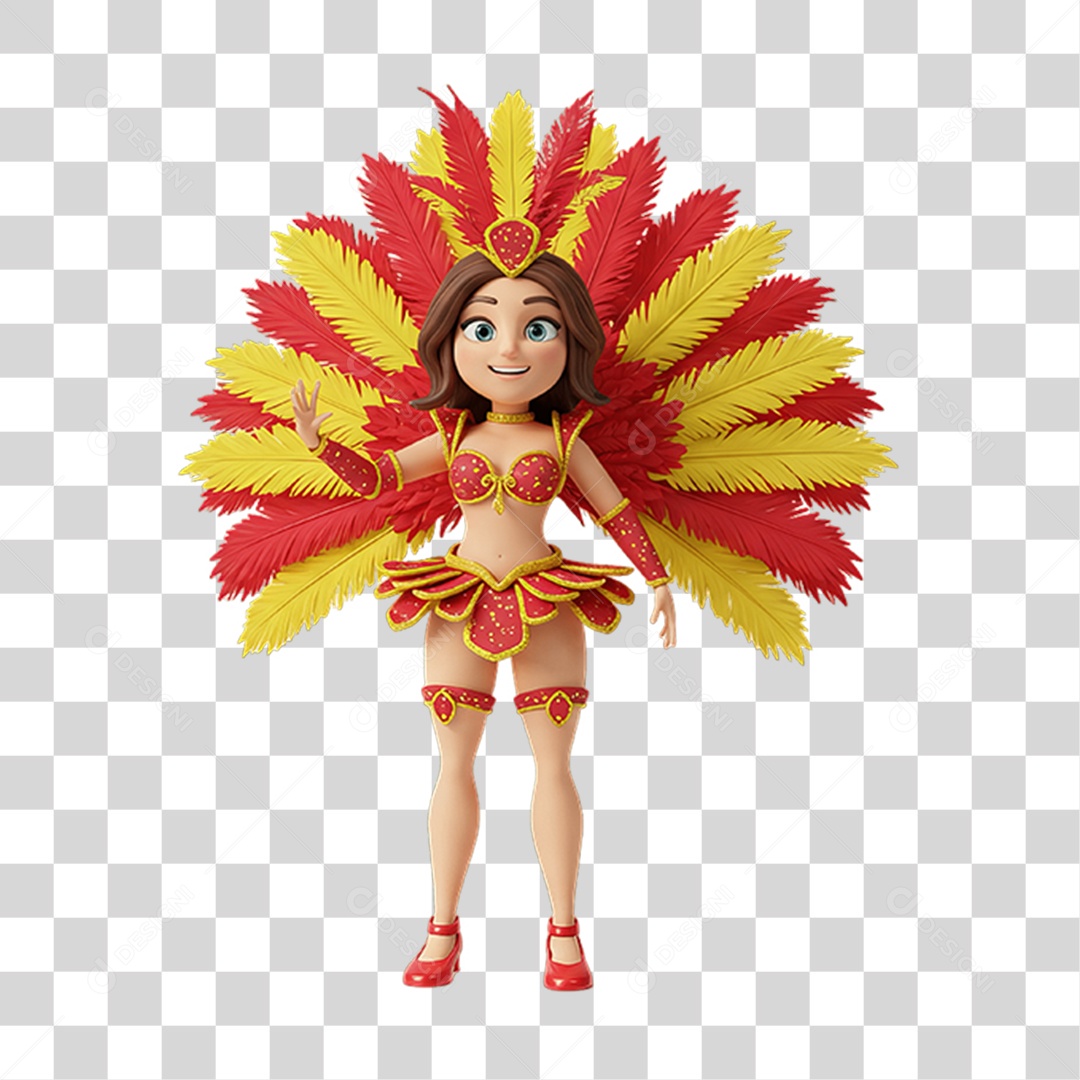 Personagem com Fantasia de Carnaval PNG Transparente