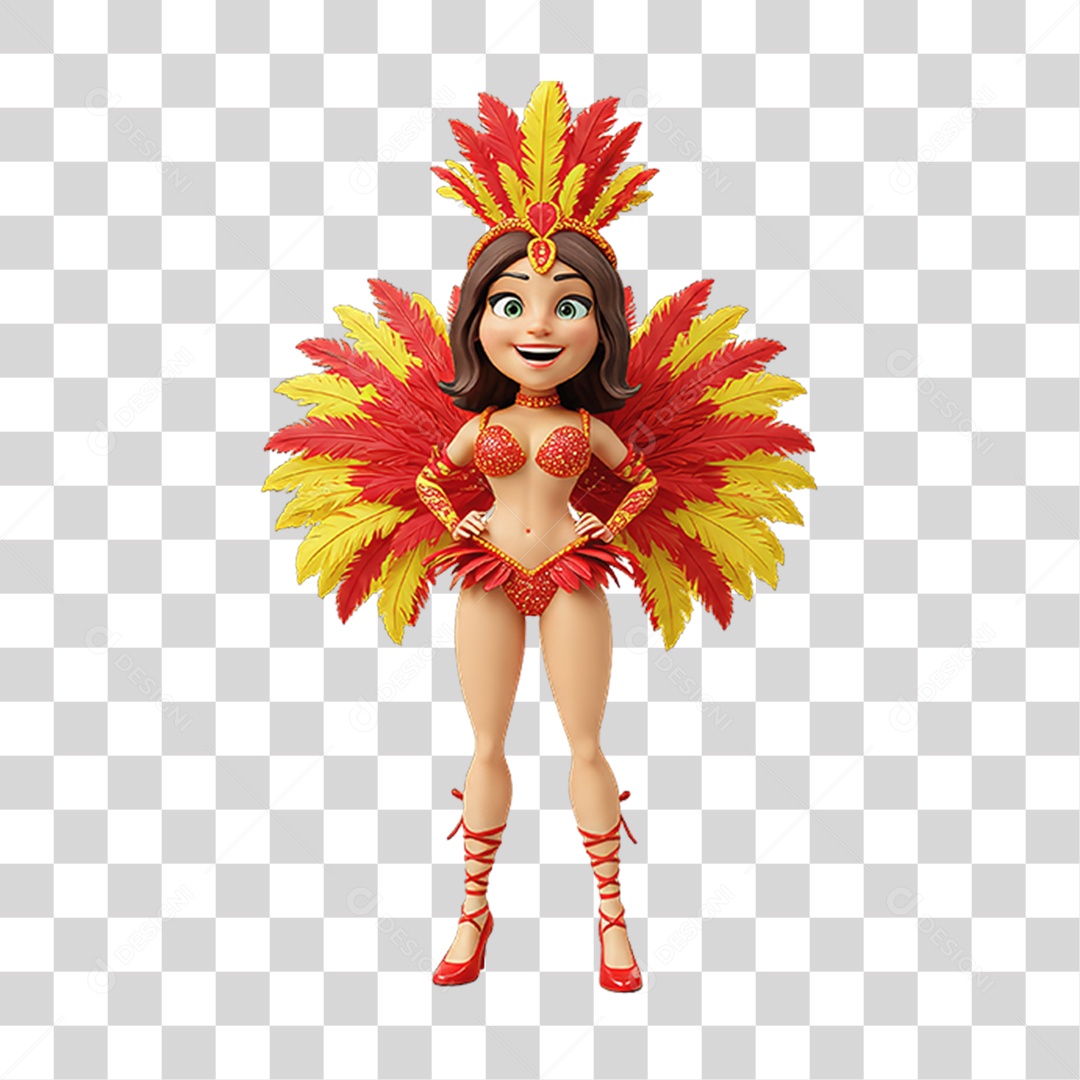 Personagem com Fantasia de Carnaval PNG Transparente