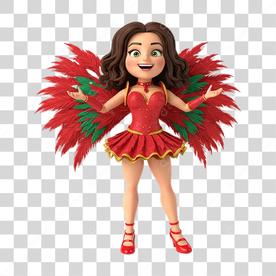 Personagem com Fantasia de Carnaval PNG Transparente