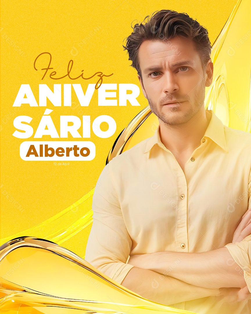 Parabéns Alberto Social Media PSD Editável