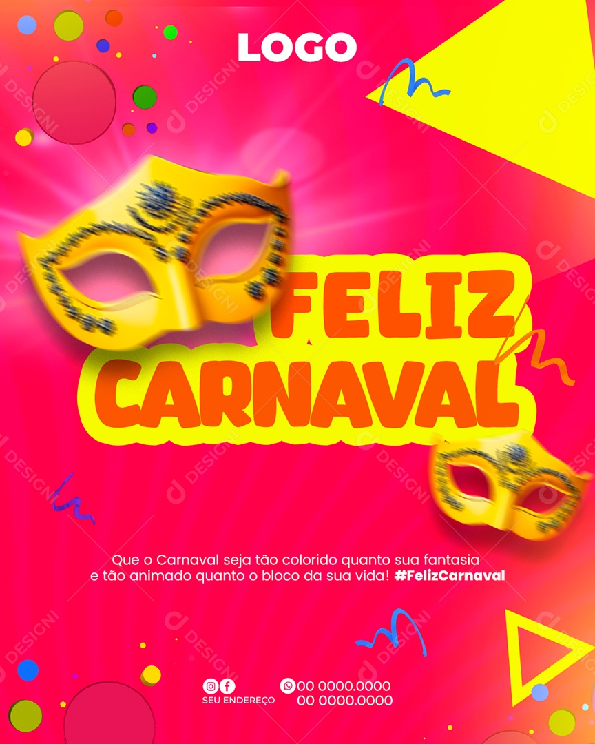 Feliz Carnaval Social Media PSD Editável