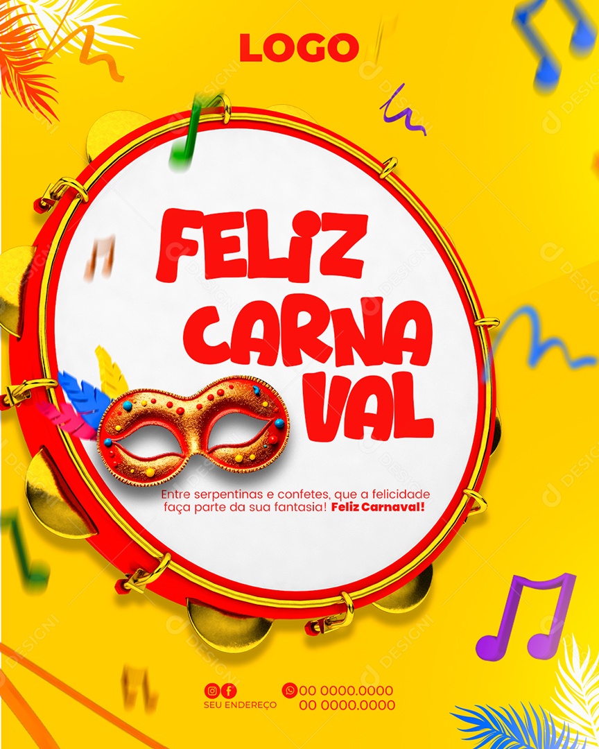 Feliz Carnaval Social Media PSD Editável