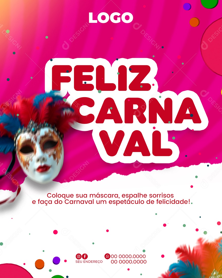 Feliz Carnaval Social Media PSD Editável