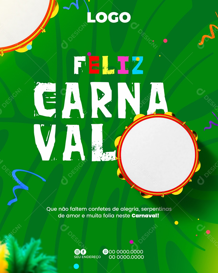 Feliz Carnaval Social Media PSD Editável