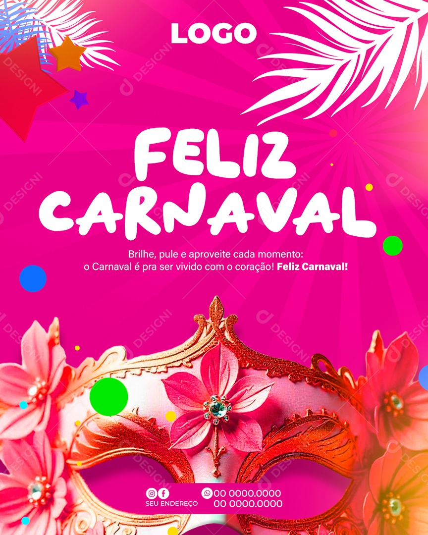 Feliz Carnaval Social Media PSD Editável