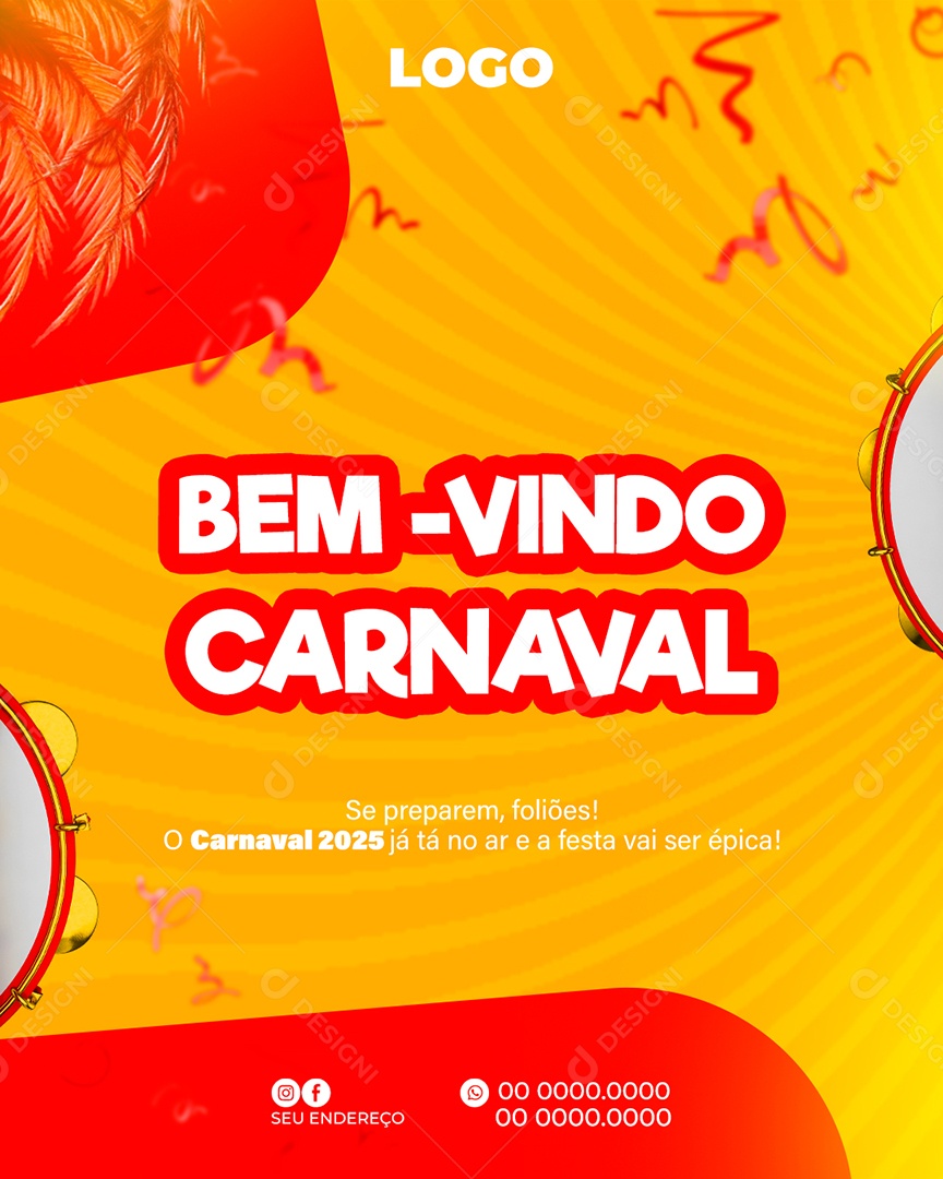 Bom Vindo Carnaval Social Media PSD Editável