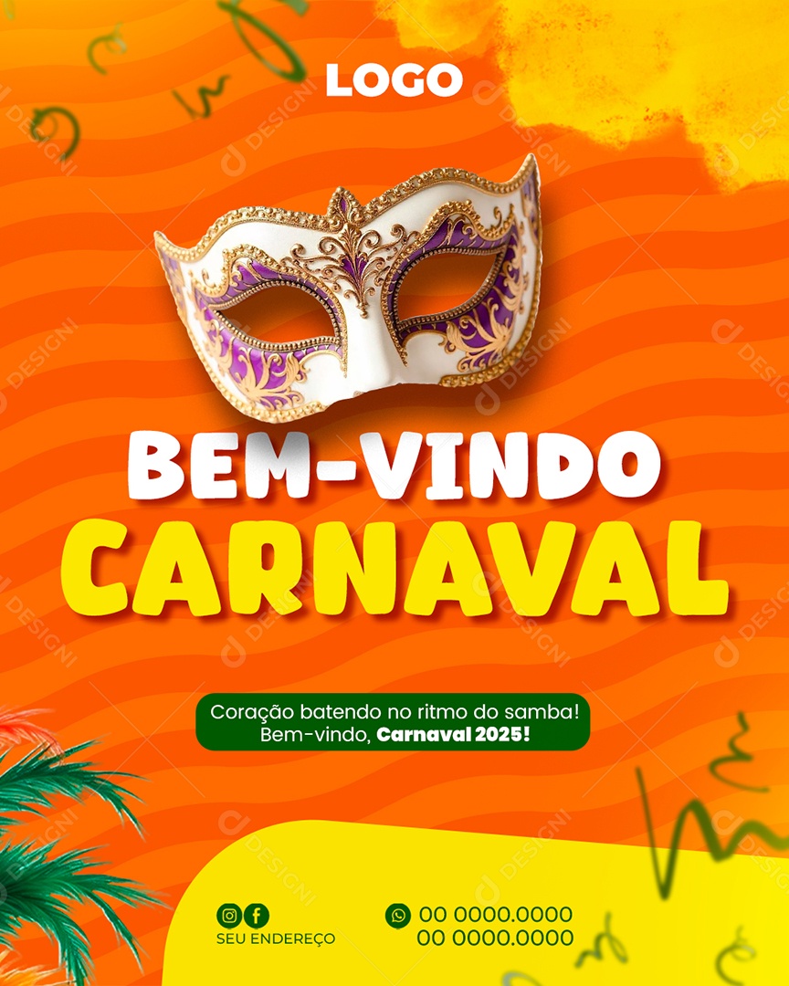 Bem Vindo Carnaval Social Media PSD Editável