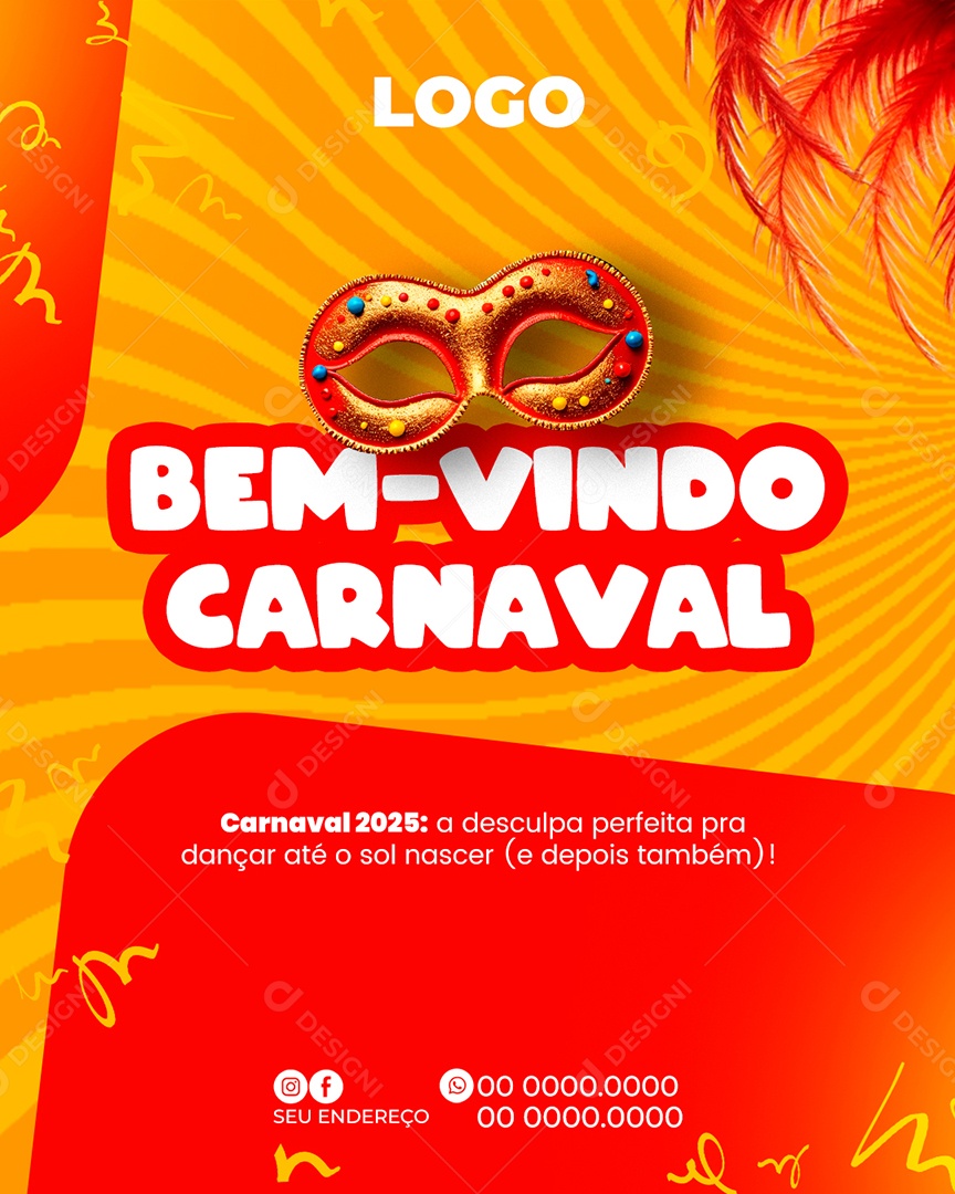 Bem Vindo Carnaval Social Media PSD Editável