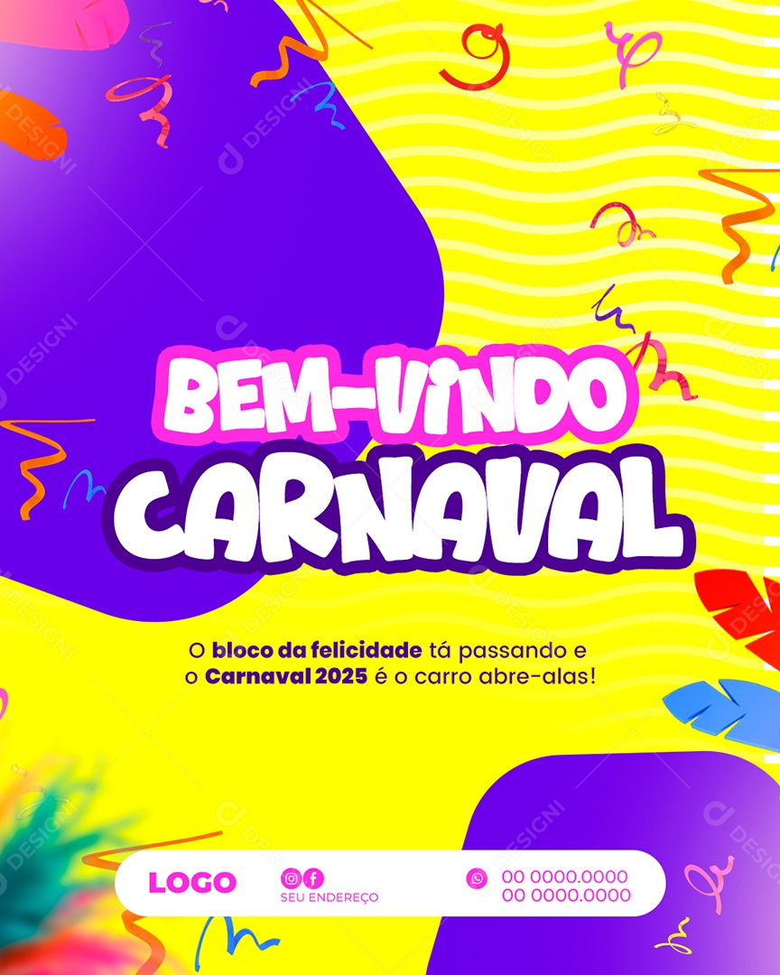 Bem Vindo Carnaval Social Media PSD Editável