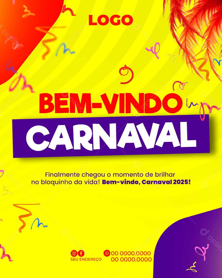 Bem Vindo Carnaval Social Media PSD Editável