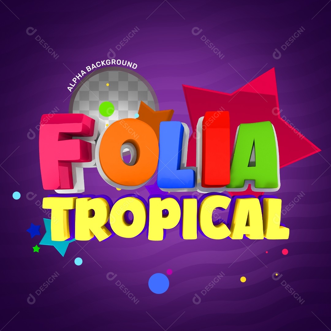 Texto 3D Açaiteria Folia Tropical Para PSD Editável