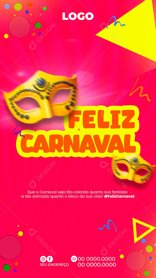 Story Feliz Carnaval Social Media PSD Editável