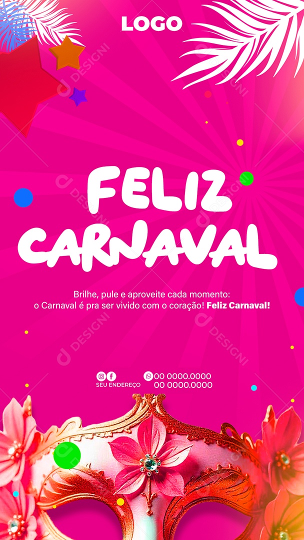 Story Feliz Carnaval Social Media PSD Editável