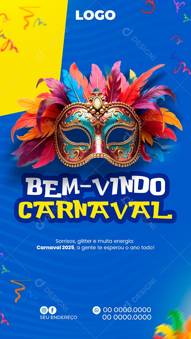 Story Feliz Carnaval Social Media PSD Editável