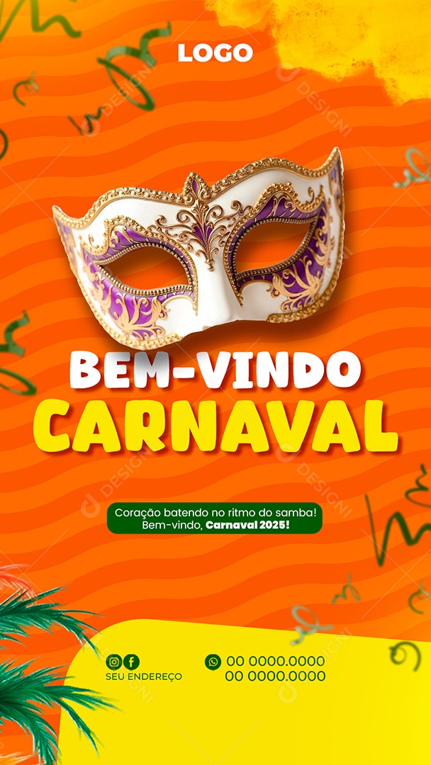 Story Feliz Carnaval Social Media PSD Editável