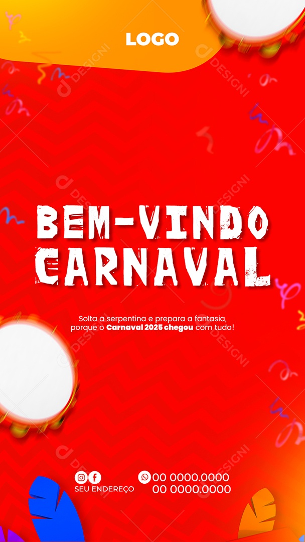 Story Bem Vindo Carnaval Social Media PSD Editável