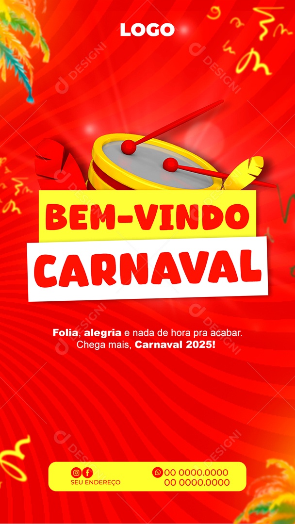 Story Bem Vindo Carnaval Social Media PSD Editável