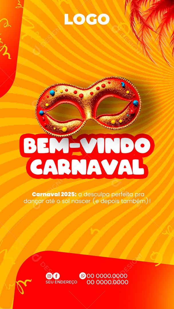 Story Bem Vindo Carnaval Social Media PSD Editável