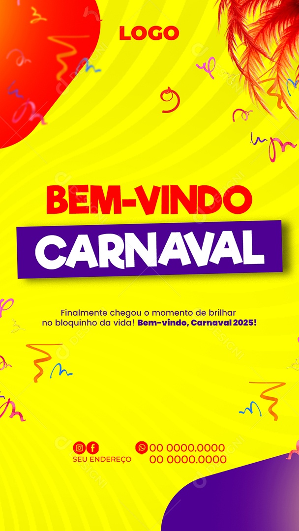 Story Bem Vindo Carnaval Social Media PSD Editável