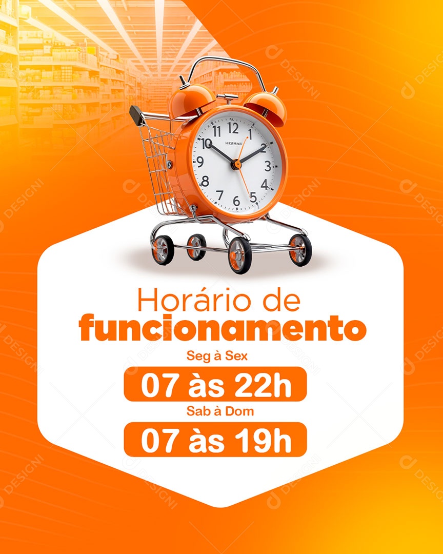 Horário de Funcionamento Social Media PSD Editável