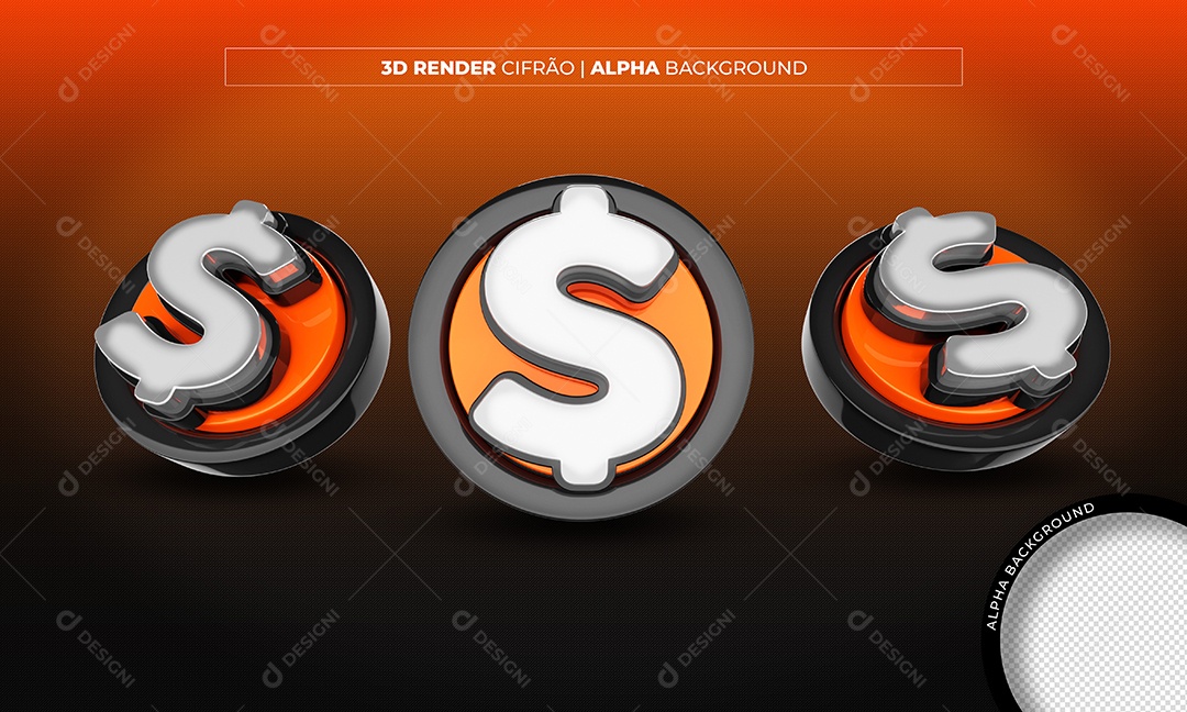 Elemento 3D Cifrões para Composição PSD