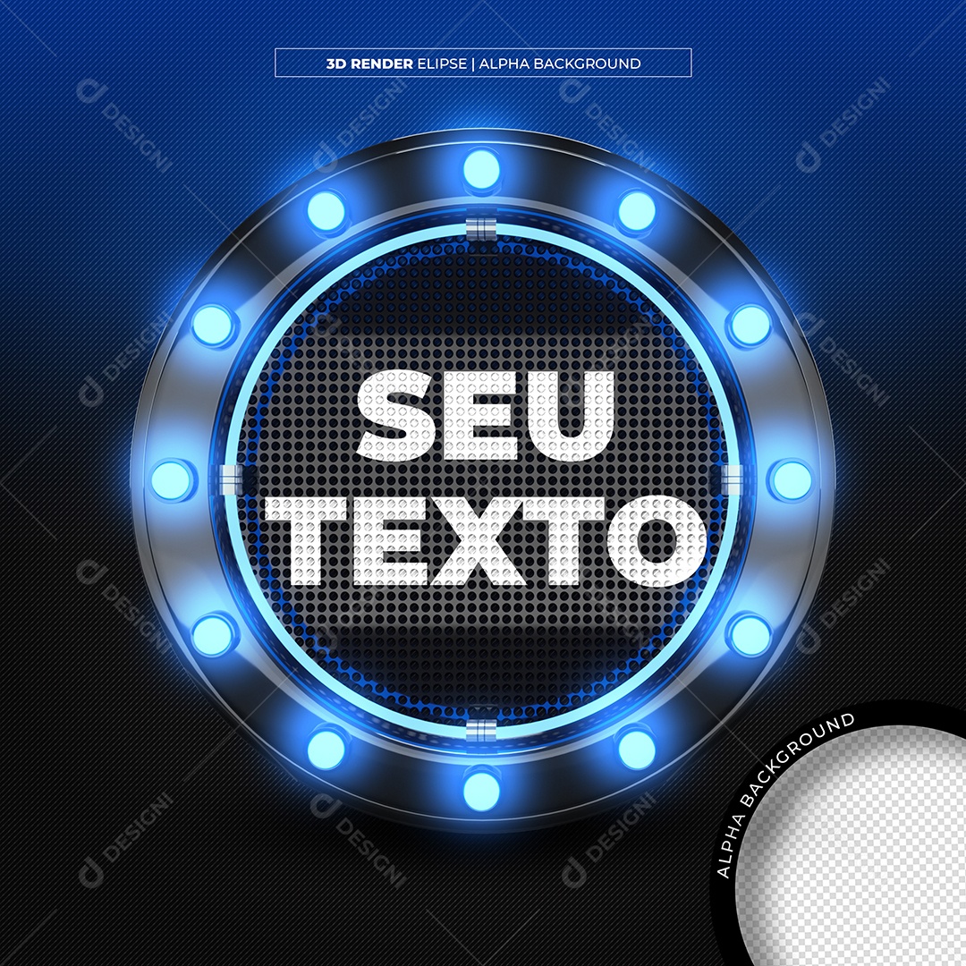 Elemento 3D Círculo de Ferro para Composição PSD