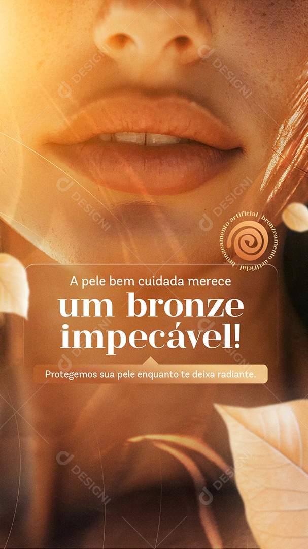 Story Bronzeamento Artificial Um Bronze Impecável Social Media PSD Editável