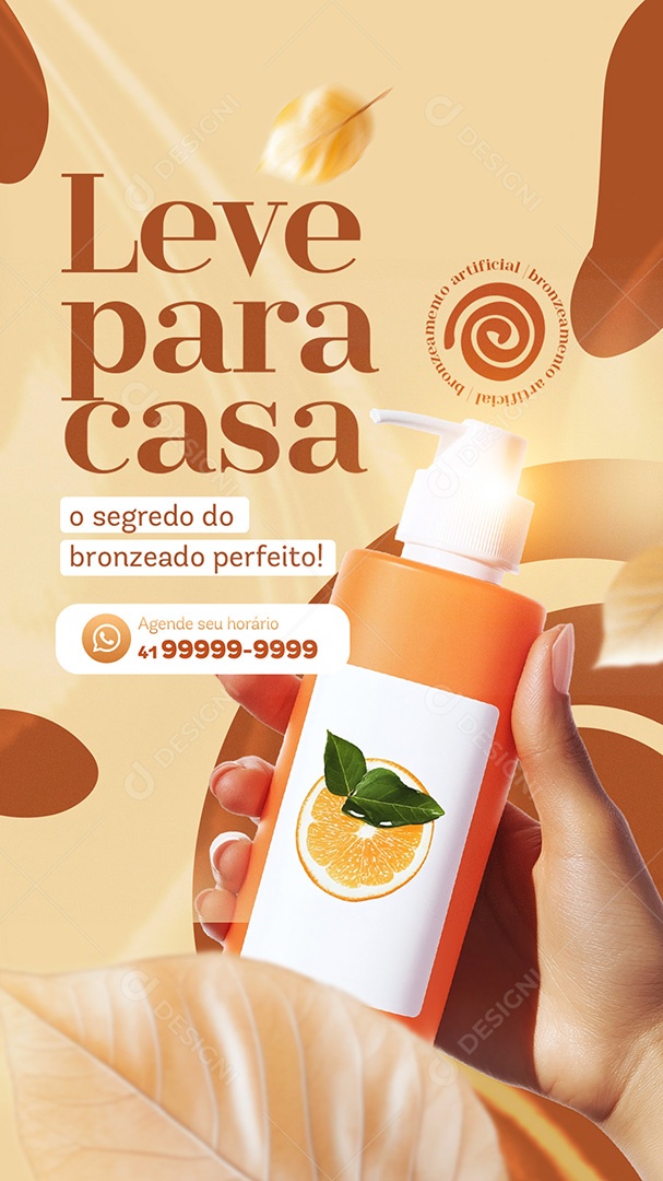 Story Bronzeamento Artificial Leve para Casa Social Media PSD Editável