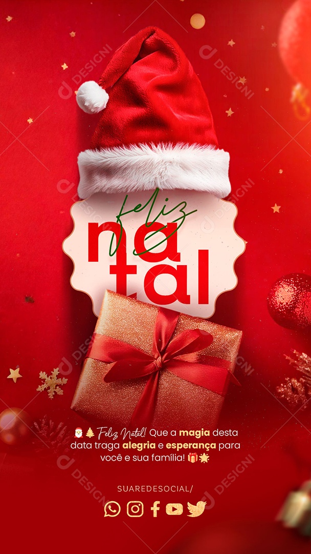 Story Feliz Natal 25 de Dezembro Alegria e Esperança Social Media PSD Editável