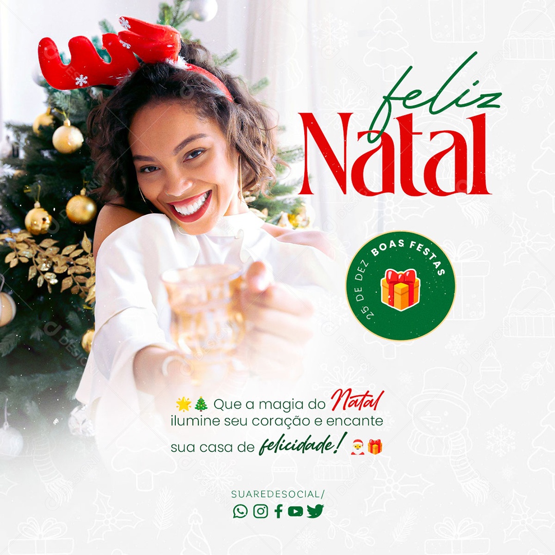 Feliz Natal 25 de Dezembro A Magia do Natal Social Media PSD Editável