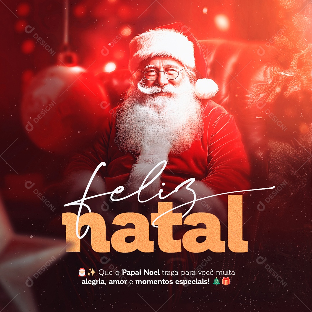 Feliz Natal 25 de Dezembro Amor e Momentos Especiais Social Media PSD Editável