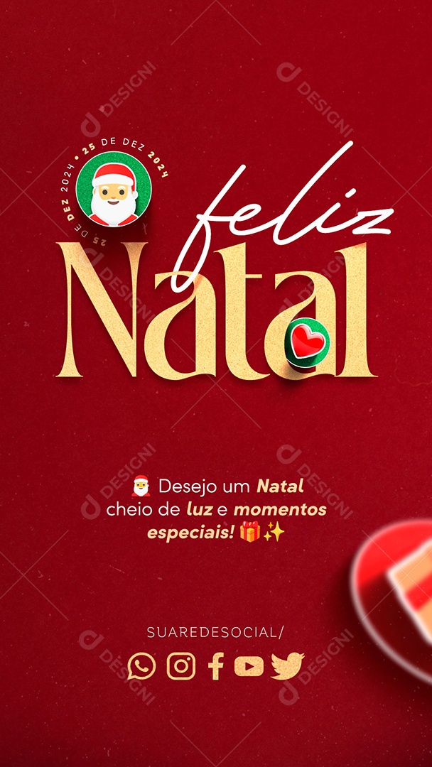Story Feliz Natal 25 de Dezembro Luz e Momentos Especiais Social Media PSD Editável