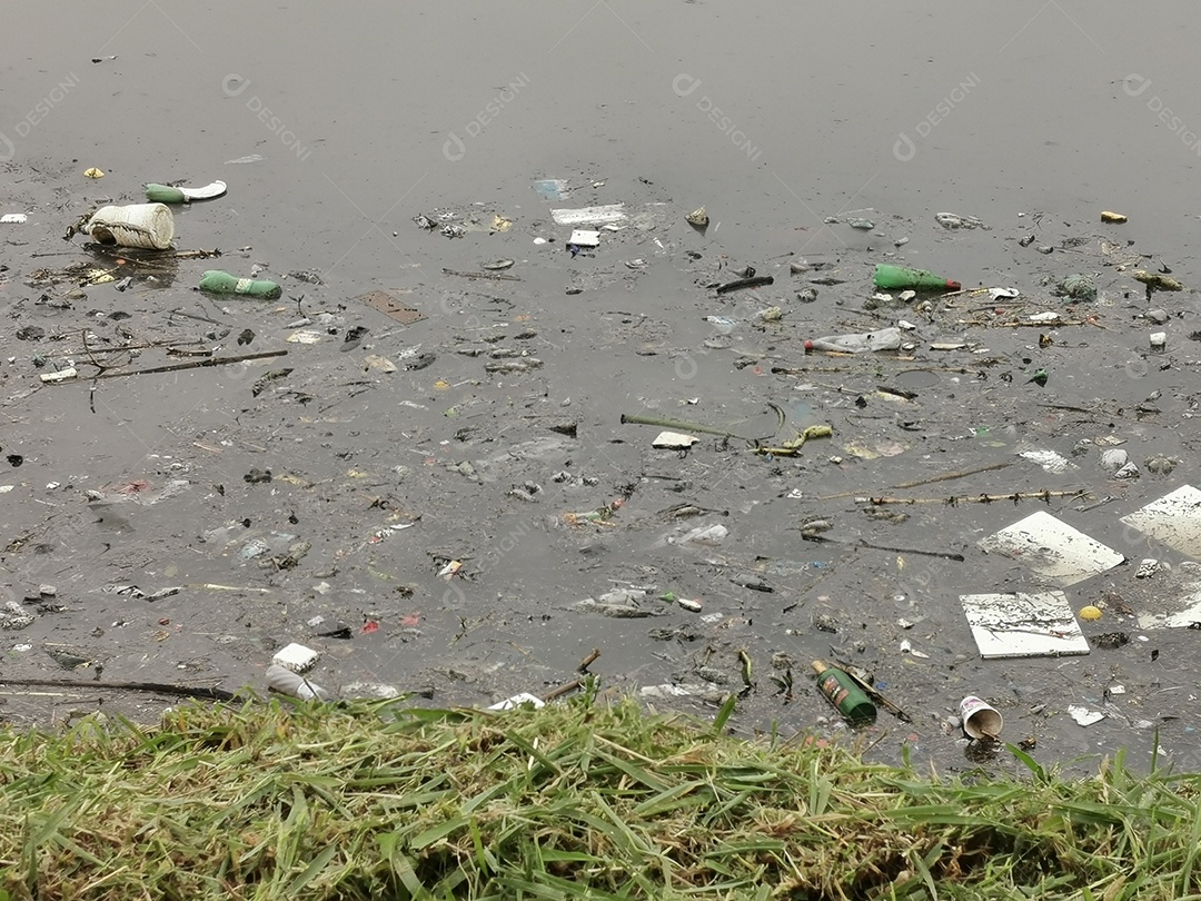 Lixo e poluição e destruição às margens do rio pinheiros