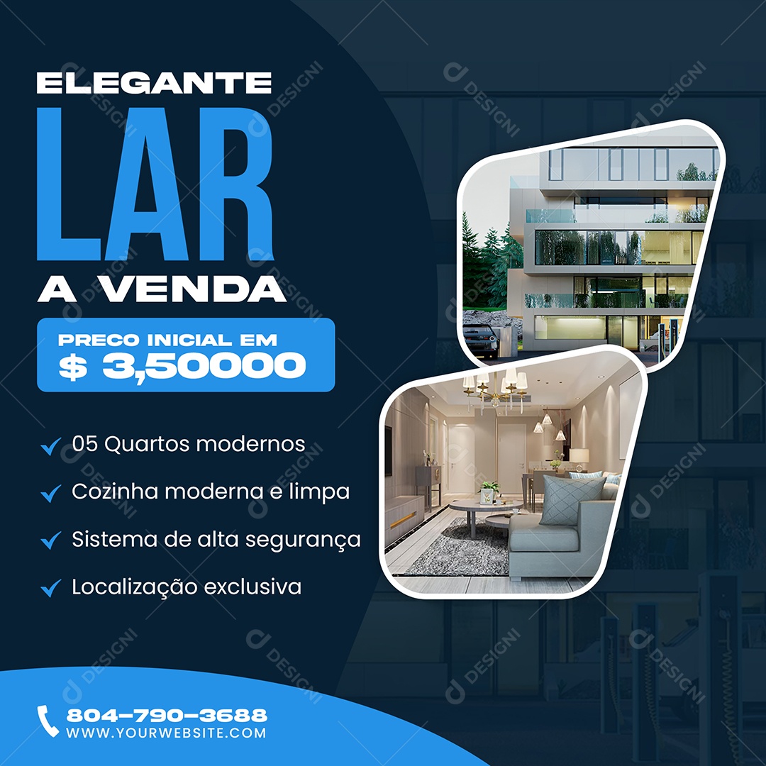 Viagem Elegante Lar A VendaSocial Media PSD Editável