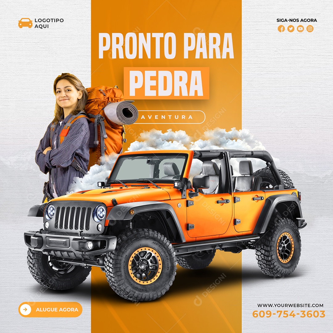 Viagem Pronto Para Pedra Social Media PSD Editável