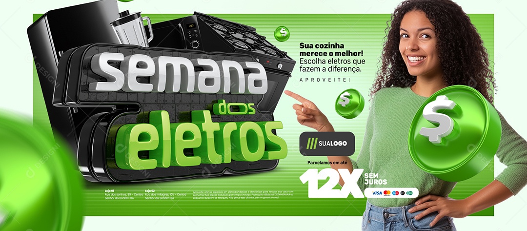 Semana dos Eletros Banner Sua Cozinha Merece O Melhor Social Media PSD Editável