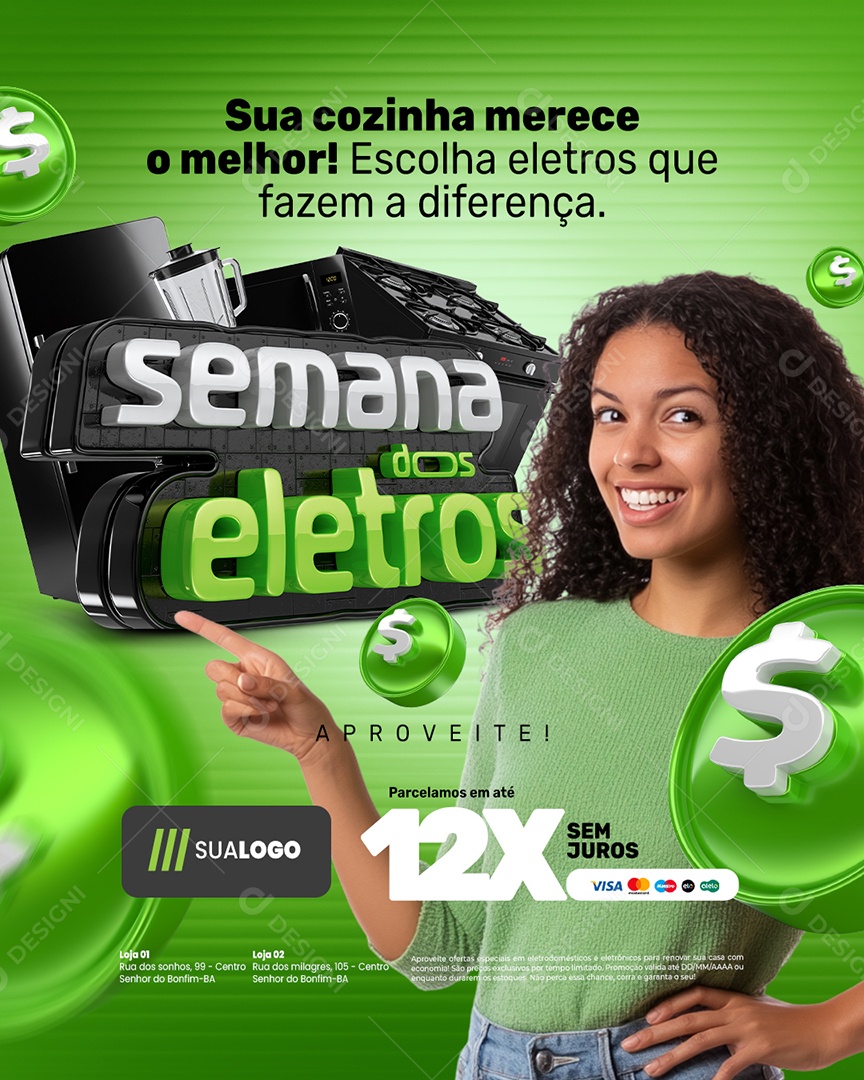 Semana dos Eletros Sua Cozinha Merece o Melhor Social Media PSD Editável