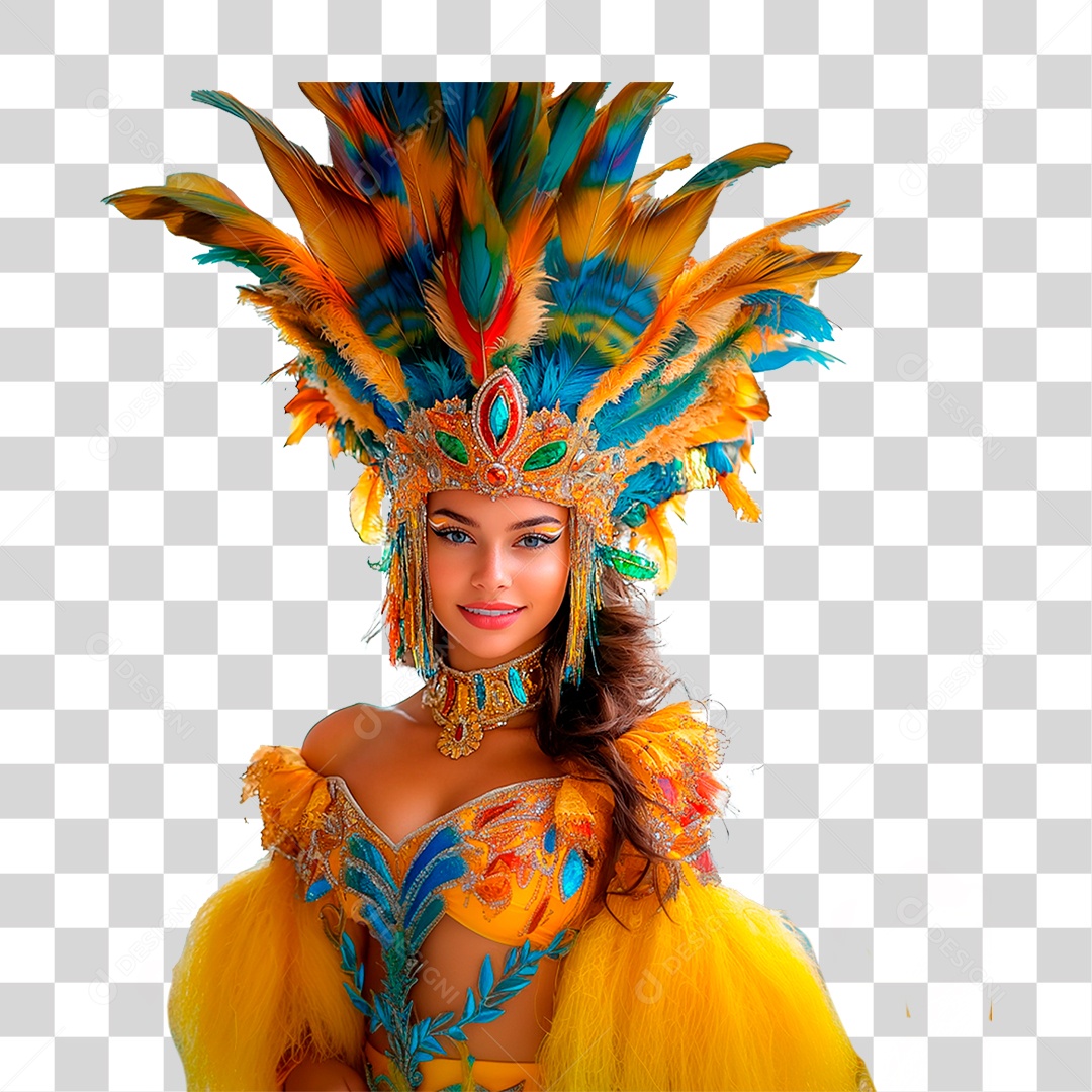 Mulher com Fantasia de Carnaval PNG Transparente