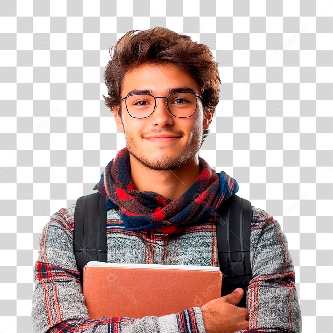 Homem com Mochila Nas Costas PNG Transparente