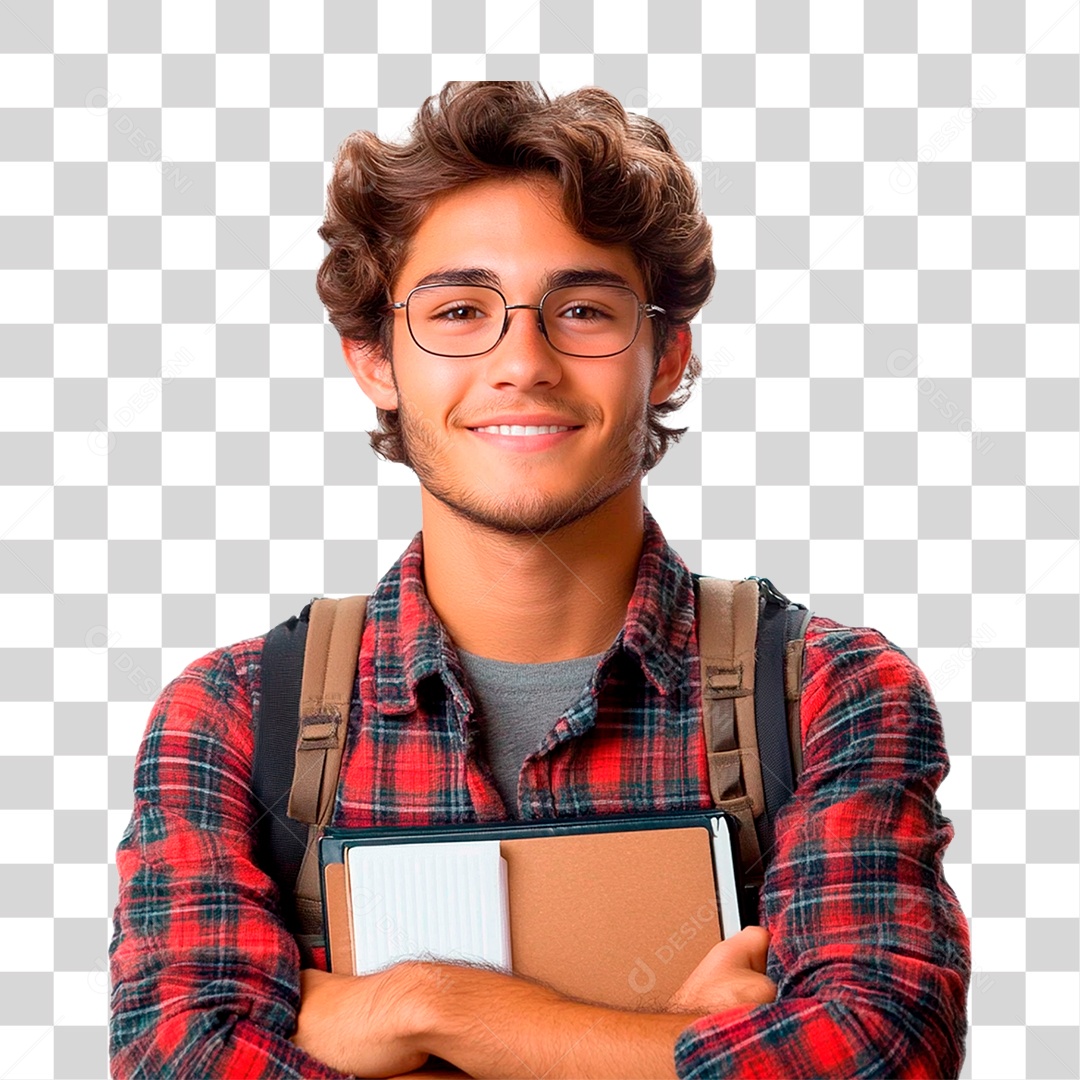 Homem com Mochila Nas Costas PNG Transparente